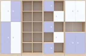 Zestaw mebli do pracowni szkolnych Blox Colours 10, fronty pastelowy fioletowy