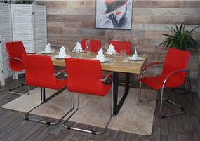 Krzesło do jadalni Perm (zestaw 6 sztuk),  czerwony