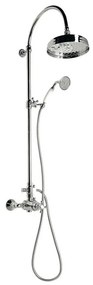 Zestaw prysznicowy z mosiądzu w kolorze srebra z połyskiem z baterią z termostatem, deszczownicą i słuchawką prysznicową 142 cm Antea – Sapho