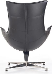 Czarny fotel wypoczynkowy ze skóry Luxor
