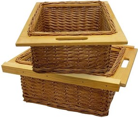 2 x Wysuwane kosze kuchenne z wikliny 500 mm