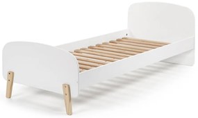 Białe łóżko dziecięce Vipack Kiddy, 90 x 200 cm