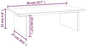 Szara podstawka pod monitor z drewna sosnowego - Glandon