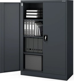 Metalowa szafa aktowa Kevin 90x40x140 cm, antracyt