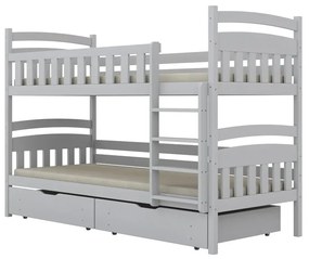 Łóżko piętrowe JULITA 160x80 białe drewniane z szufladami KOCOT KIDS