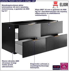 Czarna wisząca łazienkowa szafka 120 cm P5-Z93