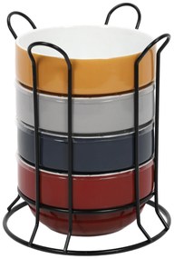 Miski śniadaniowe na metalowym stojaku, 500 ml, 4 sztuki w komplecie
