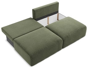 Zielona rozkładana/ze schowkiem sofa 216 cm Kalena – Makamii