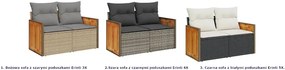 Sofa ogrodowa z szarymi poduszkami M006