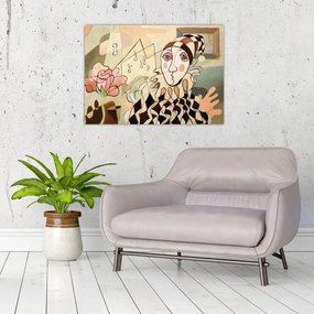 Obraz na szkle - Kubizm - harlequin and rose (70x50 cm)