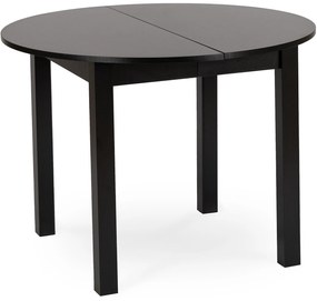 Zestaw Stół Okrągły Rozkładany HARRY 102-142 cm Czarny i 4 Krzesła Tapicerowane RICK Bordowe Nowoczesne Loft