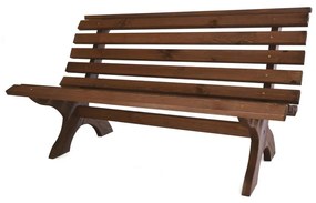Brązowa drewniana ławka ogrodowa Retro – Rojaplast