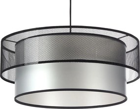 Srebrno-czarna okrągła lampa wisząca z siatką - 17X S421 M8-Z40