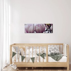 Obraz - Magnolia (z zegarem) (90x30 cm)