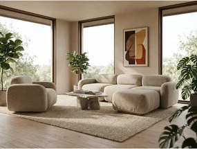 Szary podnóżek modułowy z materiału bouclé Ailani – Makamii