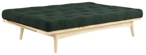 Sofa rozkładana ze sztruksową tapicerką Karup Design Folk Raw/Dark Green