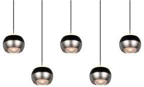 Czarna/w kolorze srebra lampa wisząca LED Orbit – Trio Select