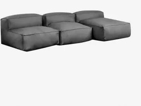 Sofa Modułowy Z Szezlongiem 3-częściowy Do Ogrodu Dojans Szary Granit - Sklum