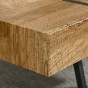 HOMCOM stolik kawowy w stylu przemysłowym z naturalnym drewnem i metalową konstrukcją czarny + brąz idealny do salonu | Aosom PL