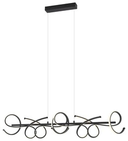 Designerska podłużna czarna lampa wisząca z 3-stopniowym ściemnianiem - Krisscross