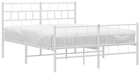 Białe dwuosobowe metalowe łóżko 120x200 - Aretuza