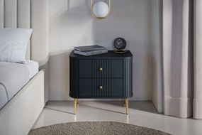 Zestaw szafek nocnych Vesper 56 cm - czarny / złote nogi
