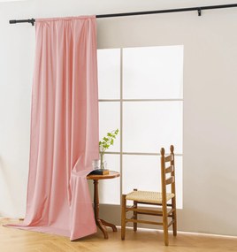 Zasłona OXFORD LIGHT 140x250 cm, różowa Zawieszanie: Taśma z wiązaniami