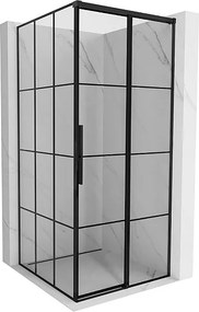 Mexen Rox kabina prysznicowa rozsuwana prawa 95 x 95 cm, czarna kratka, czarna - 8C2-095-095-70-77-P