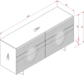 Nowoczesna komoda z 6 szufladami Hudson H09 piaskowy połysk
