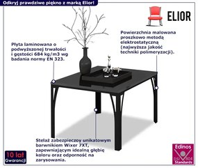 Czarny stolik kawowy z metalowym stelażem Mobis 3X