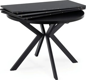 Stół Okrągły Rozkładany LUKAS 100-250 cm Czarny Loft