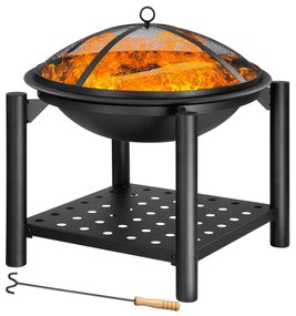 Gardebruk Palenisko z miejscem na drewno FIRE, Ø55cm, czarna