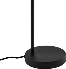 Lampa stołowa art deco czarna z przydymionym szkłem - Vidro