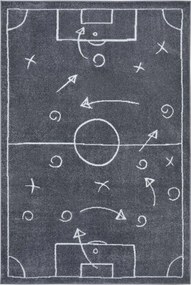 Dywan dziecięcy Adventures – Boisko Plan Gry ciemny szary 120 cm x 170 cm Atest Oeko-Tex