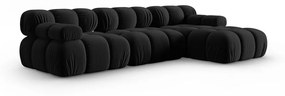 Czarna aksamitna sofa 285 cm Bellis – Micadoni Home