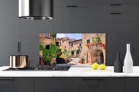 Panel Szklany Malownicza Uliczka W Kwiatach