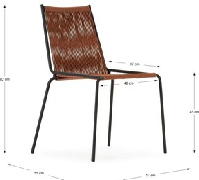 Metalowe krzesła zestaw sztaplowane 2 szt. w kolorze terakoty Emily – Marckeric