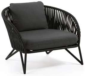 Czarny fotel ogrodowy Kave Home Branzie