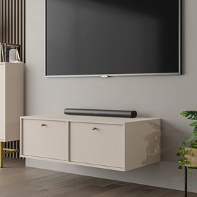 Szafka RTV wisząca TORINO 120,6 cm do Salonu pod Telewizor - Odcienie beżu