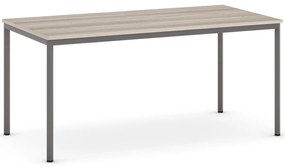 Stół jadalniany, 160x80 cm, ciemnoszara podstawa, dąb naturalny