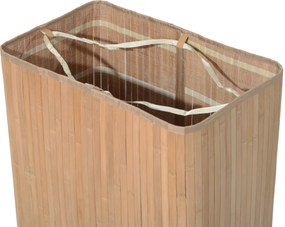 HOMCOM Kosz na Pranie Bambusowy 100L Naturalny Przestronny i Stylowy Idealny do Dużych Rodzin | Aosom PL