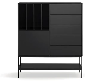 Czarna szafka 120x140x45 cm Platt – Teulat