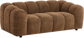 Kanapa 2-osobowa z brązowej tkaniny szenilowej NELIMAR