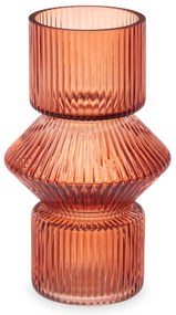 Szklany wazon ryflowane szkło, 9,5 x 16,5 cm