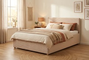 Łóżko VEGA 120x200 cm Beżowy Bez materaca