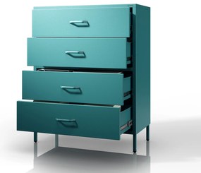 Komoda szafka metalowa morska / turkusowa Modern CARLA, 800 x 1015 x 400 mm