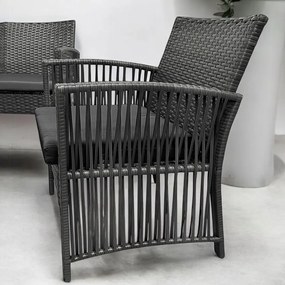 Zestaw mebli ogrodowych Solina, kolor szary, poduszki szare