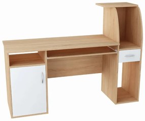 Skandynawskie biurko z nadstawką dąb sonoma + biały Z6-H61