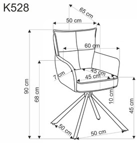 Krzesło tapicerowane K528 cappuccino obracane HALMAR