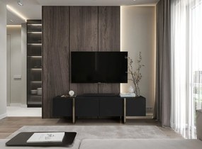 Szafka RTV GRANT 180cm czarny mat MEBLE LINDNER